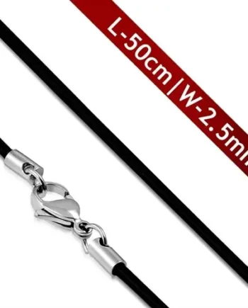 Sort Gummisnor   5mm 50cm