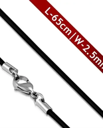 Sort Gummisnor   5mm 65cm
