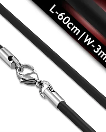 Sort Gummisnor 3mm 60cm