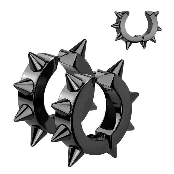 Spikes øreclip Ip ædelstål Blackcoat