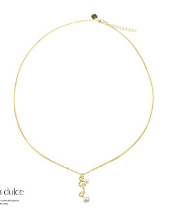 Swirl Love Necklace   Golden