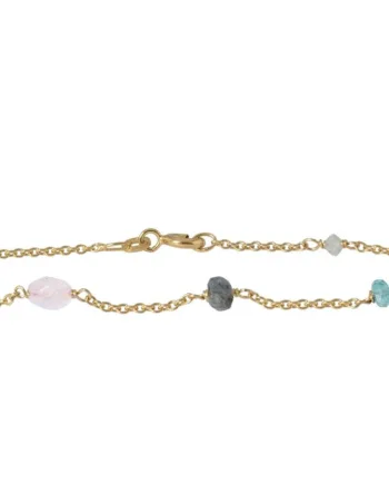 Tilbud Guldarmbånd Med Sten  Spar 40  Rabinovich Armbåd   Guld Med Rosenkvarts  Pink Safir  Grå Safir Og Apetite