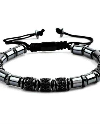 Tube Armbånd Med Hamatit Beads Og Cz