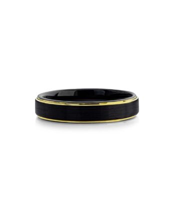 Tungsten Ring Sort   Guld