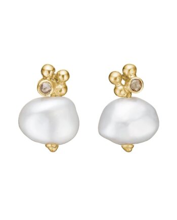 Zenith White Keshi Perle ørestikkere