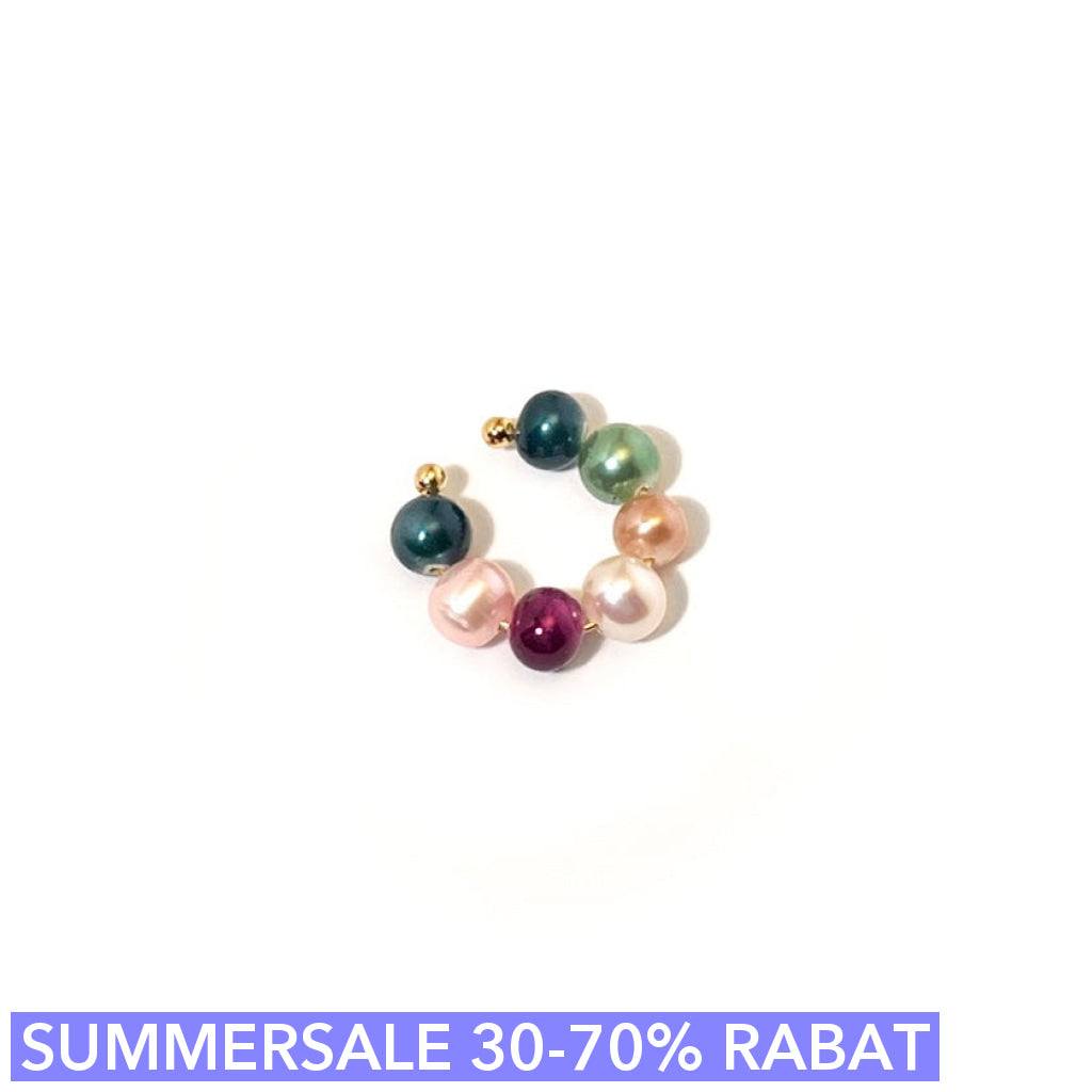 ørering Cuff Pearlswirlcuff Pastel 18 Karat Forgyldt Og Håndmalede Ferskvandsperler
