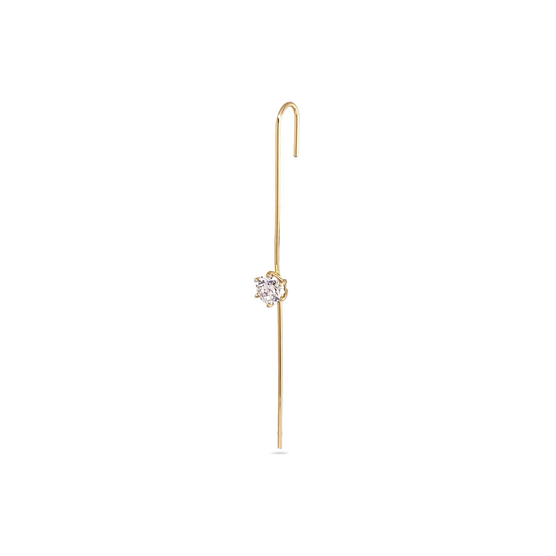 ørering Earspear Crystal 18 Karat Forgyldt Sterling Sølv Og Zirkon