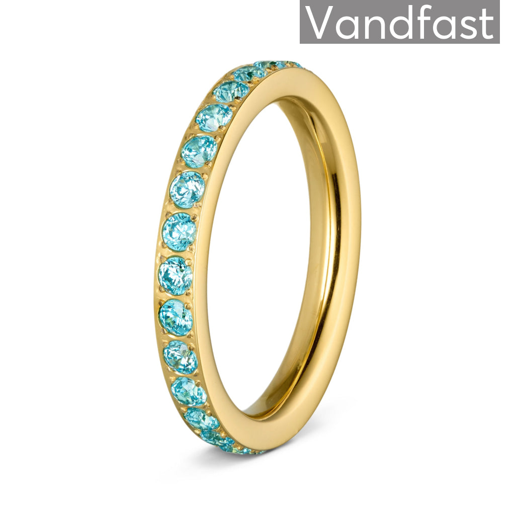 Annebrauner Alliance Aquamarine Ring 18k Guldbelagt 48
