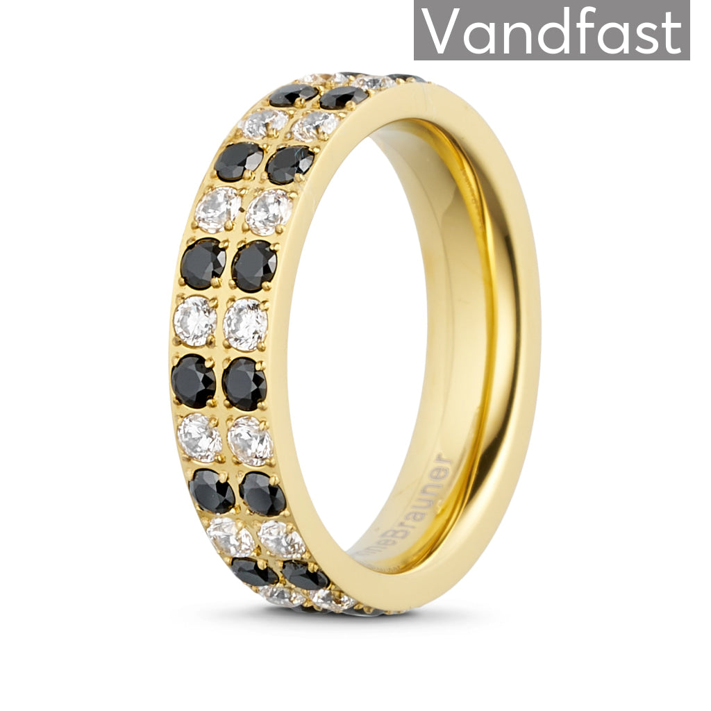 Annebrauner Alliance Black And White Ring 18k Guldbelagt 48