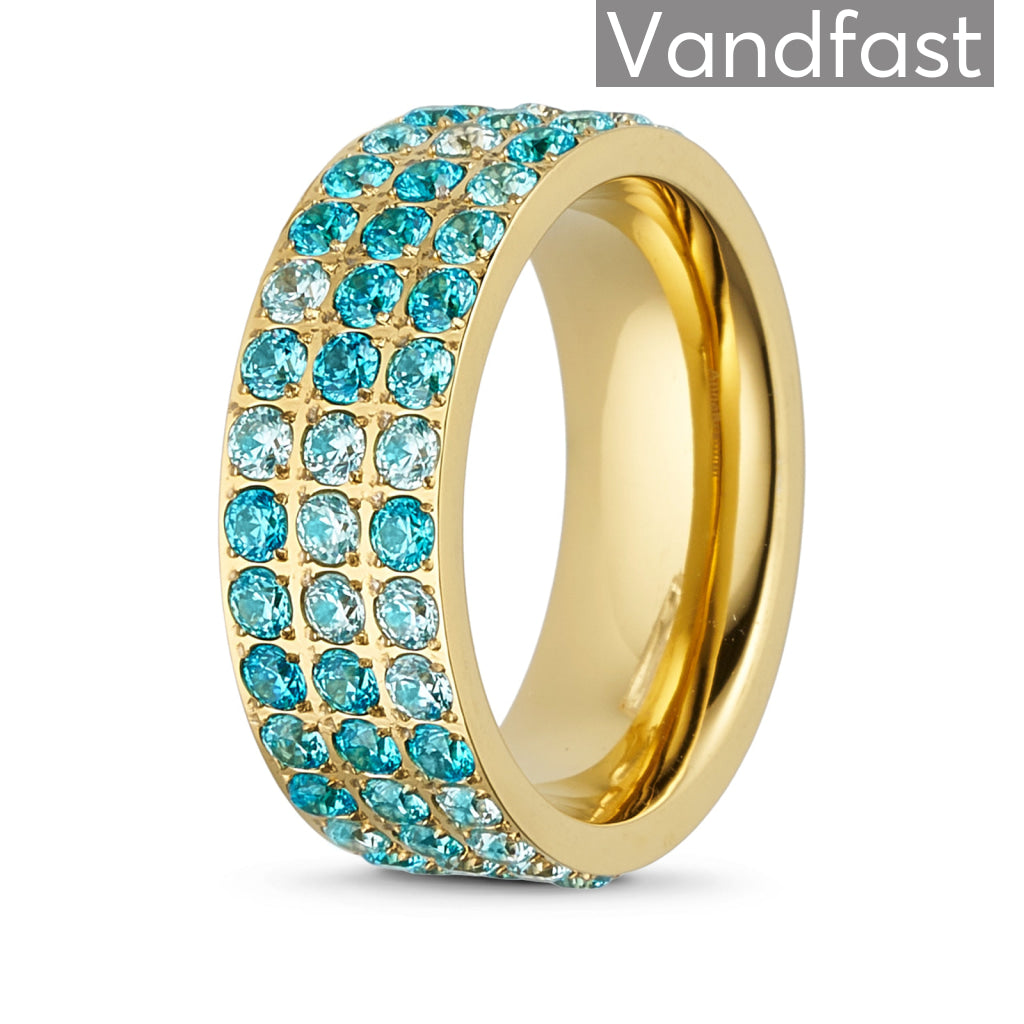 Annebrauner Alliance Blue Mix Ring 18k Guldbelagt 48