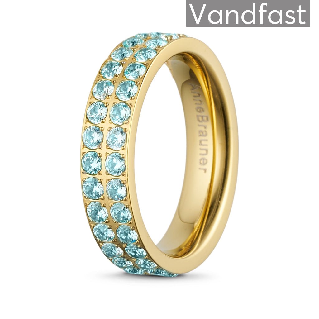 Annebrauner Alliance  -aquamarine Ring 18k Guldbelagt 48
