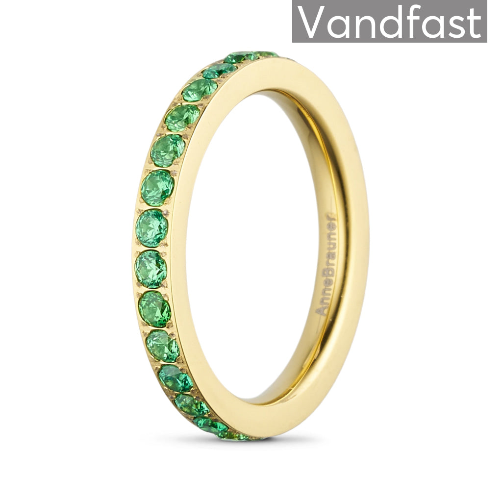 Annebrauner Alliance  -green Ring 18k Guldbelagt 48