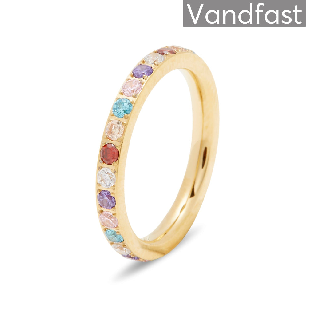 Annebrauner Alliance Multicolor Ring 18k Guldbelagt 48