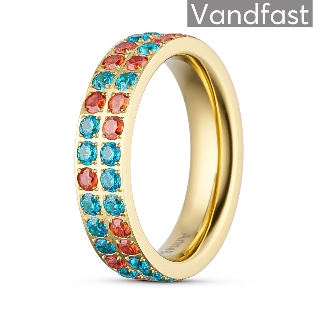 Annebrauner Alliance Orange And Blue Ring 18k Guldbelagt 48