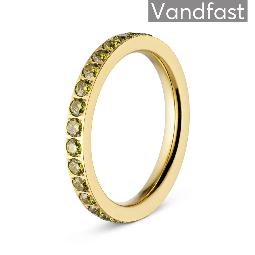 Annebrauner Alliance Peridot Ring 18k Guldbelagt 48