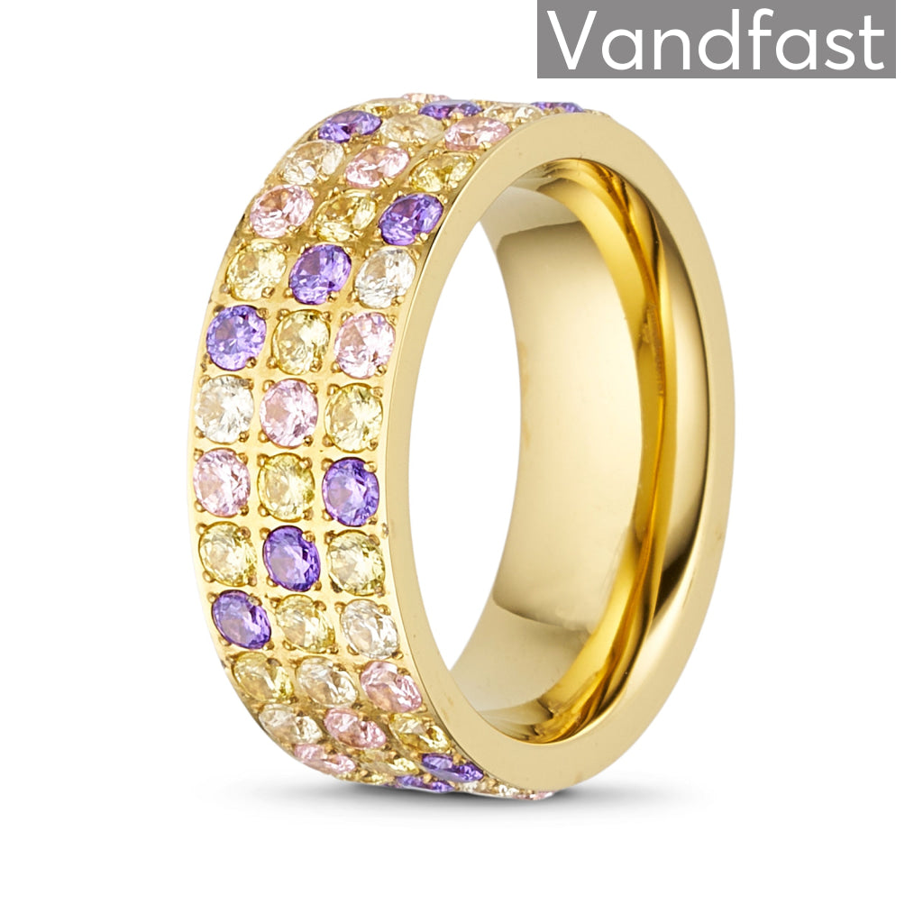 Annebrauner Alliance Purple Yellow Mix Ring 18k Guldbelagt 48