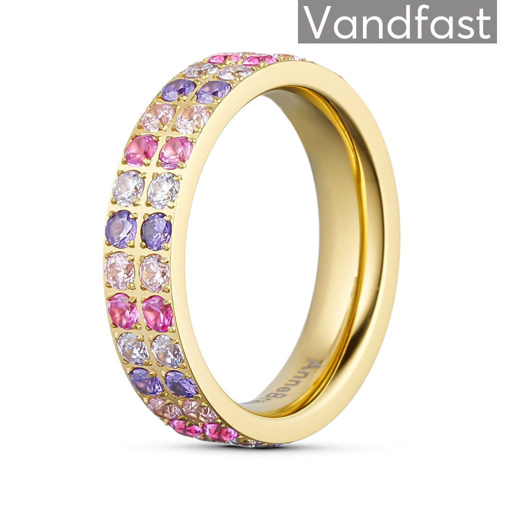 Annebrauner Alliance Rose Violet Mix Ring 18k Guldbelagt 48