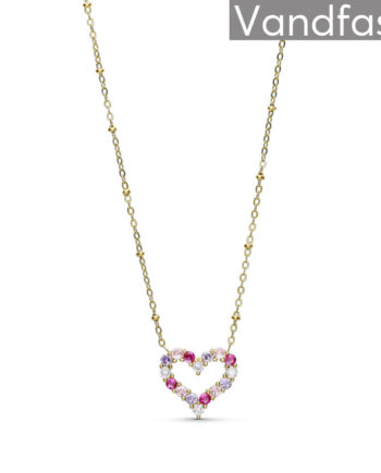 Annebrauner Big Heart Rose Violet Halskæde 18k Guldbelagt