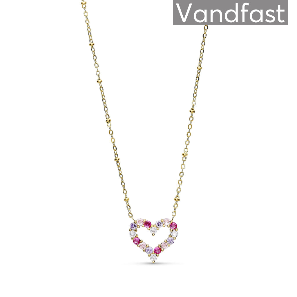 Annebrauner Big Heart Rose Violet Halskæde 18k Guldbelagt