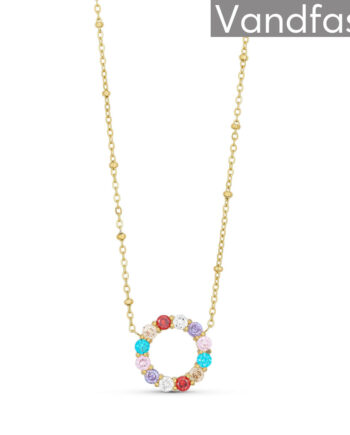 Annebrauner Big Multicolor Circle Halskæde 18k Guldbelagt