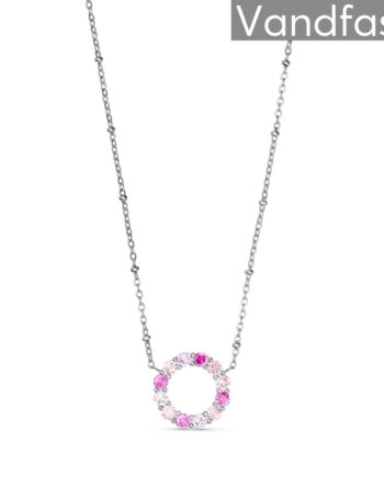 Annebrauner Big Pink Rose Circle Halskæde