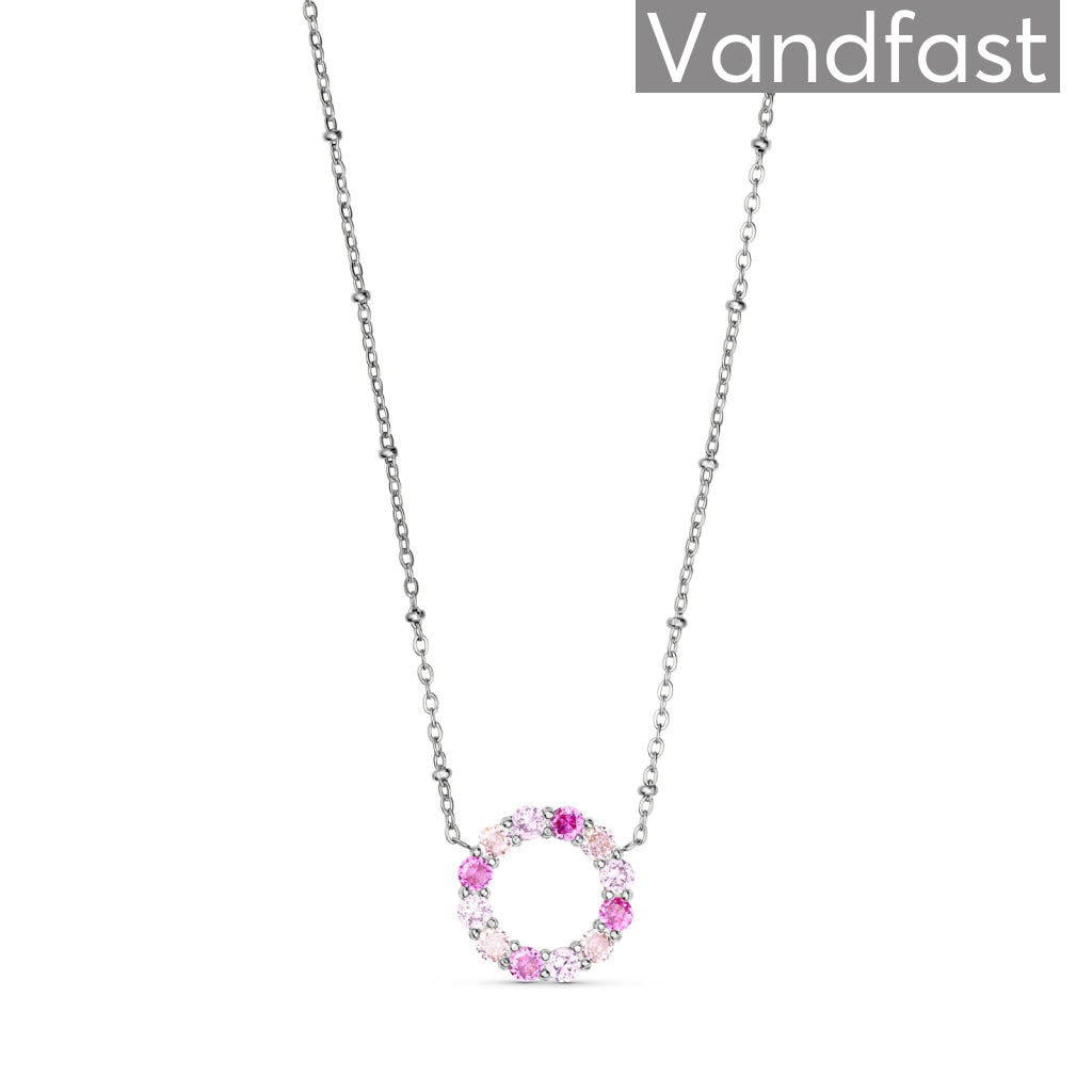 Annebrauner Big Pink Rose Circle Halskæde