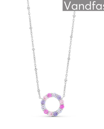 Annebrauner Big Rose Violet Mix Circle Halskæde