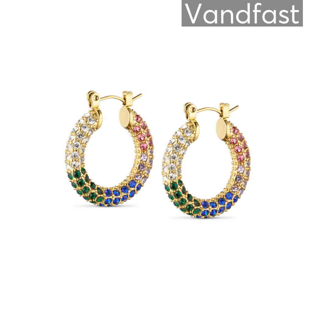Annebrauner Big Sparkling Party Multicolor øreringe 18k Guldbelagt
