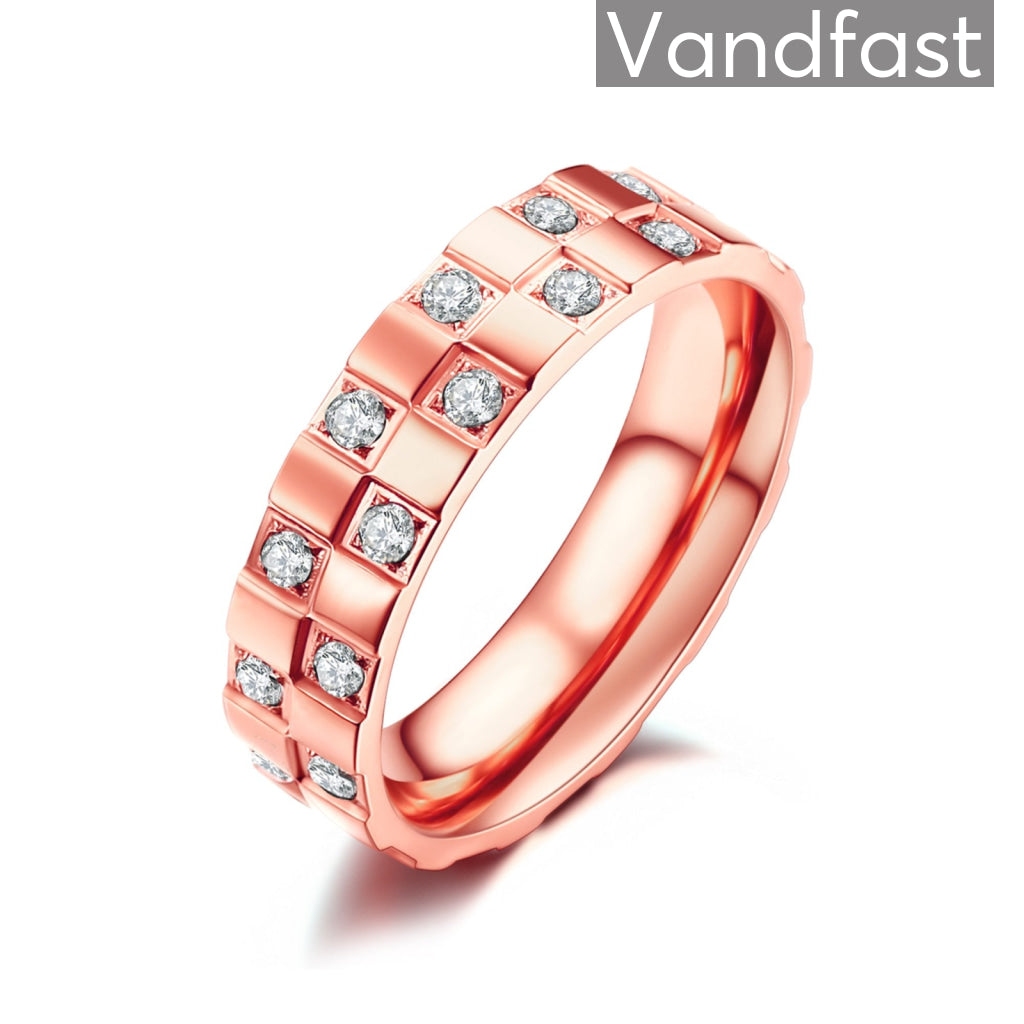 Annebrauner Chess Rose White Ring 50