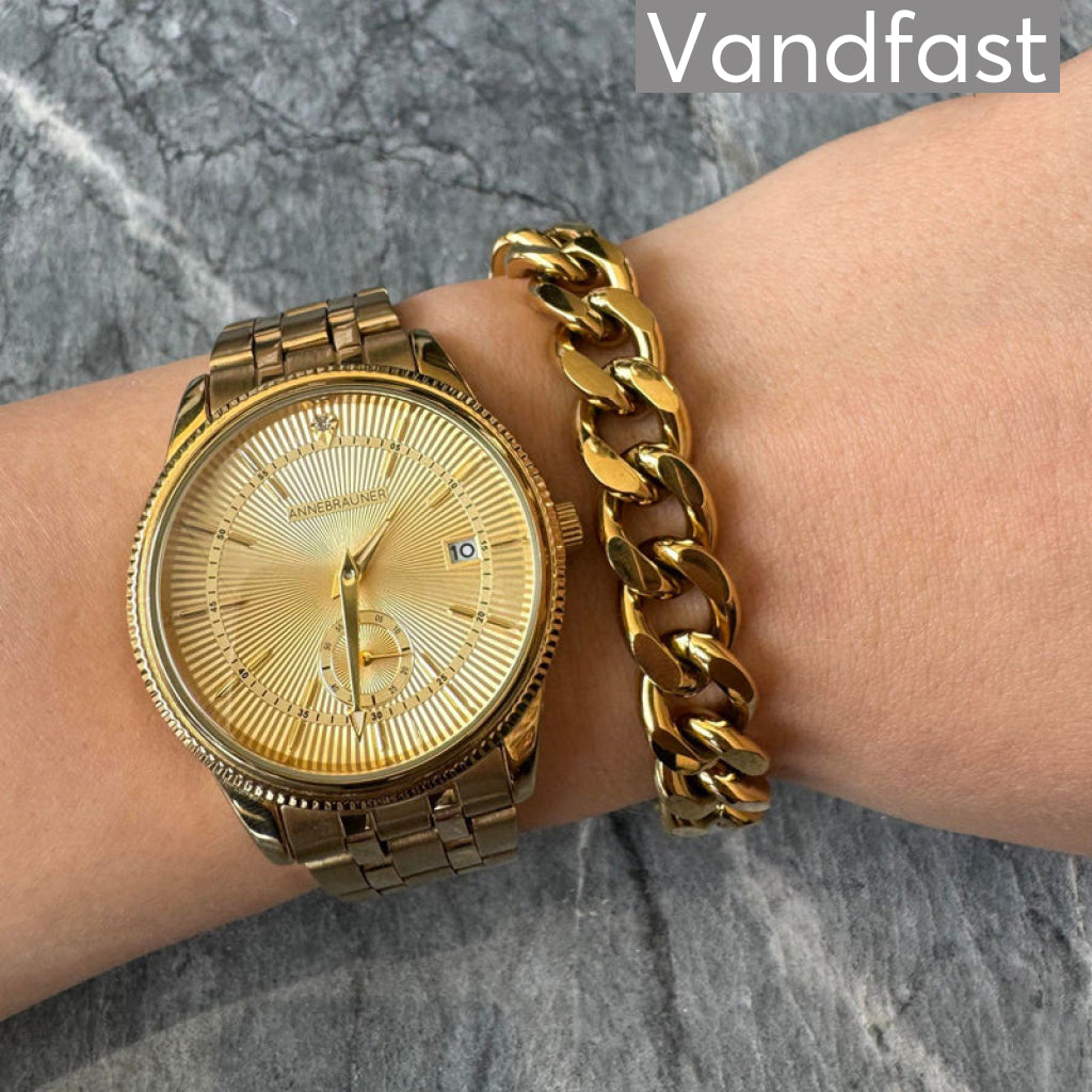 Annebrauner Chunky Panzer Armbånd 18k Guldbelagt