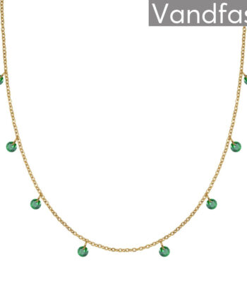 Annebrauner Classy Green Halskæde 18k Guldbelagt