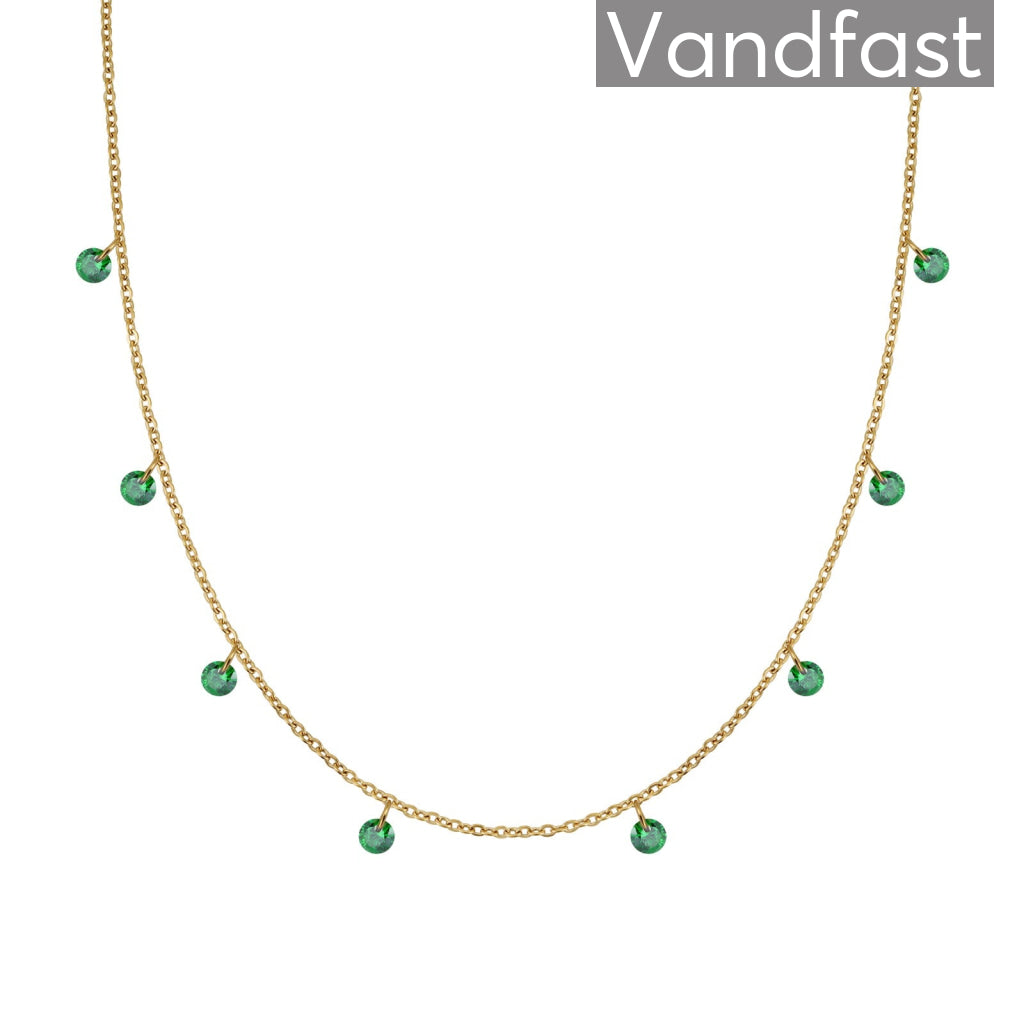 Annebrauner Classy Green Halskæde 18k Guldbelagt