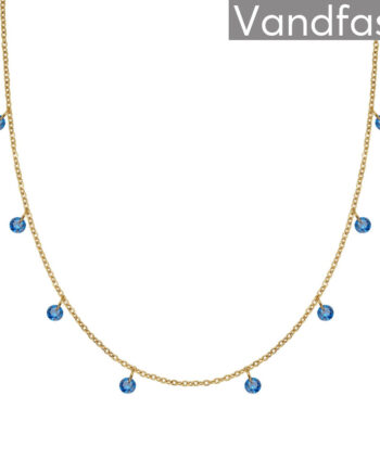 Annebrauner Classy Sapphire Blue Halskæde 18k Guldbelagt