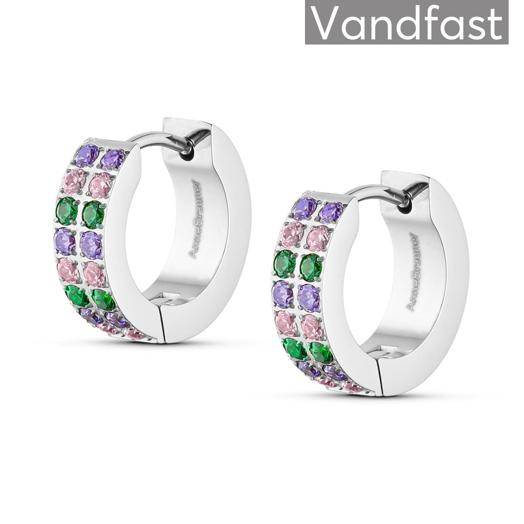 Annebrauner Creole Double Line Green Pink Mix øreringe