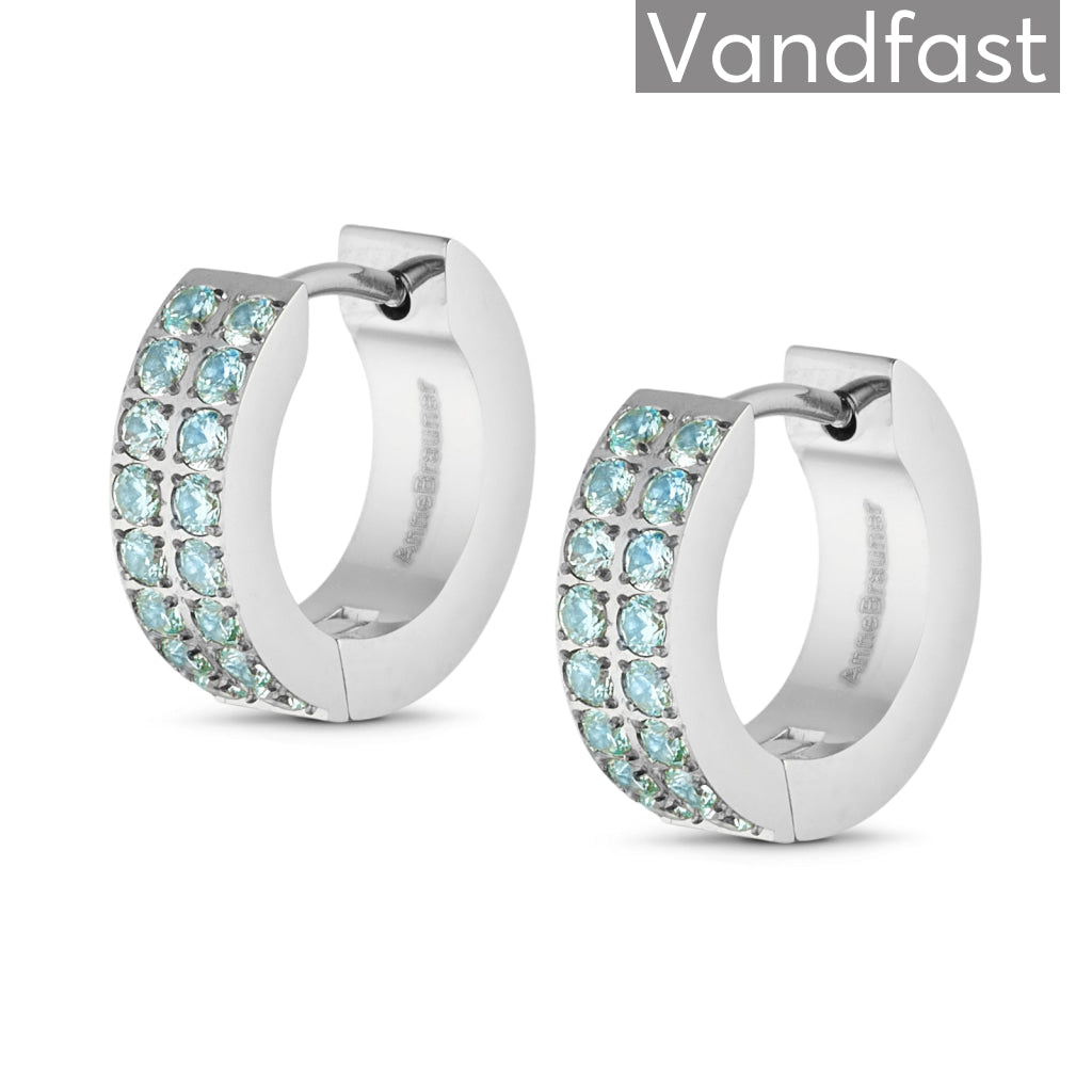 Annebrauner Creole Double Line  -aquamarine øreringe
