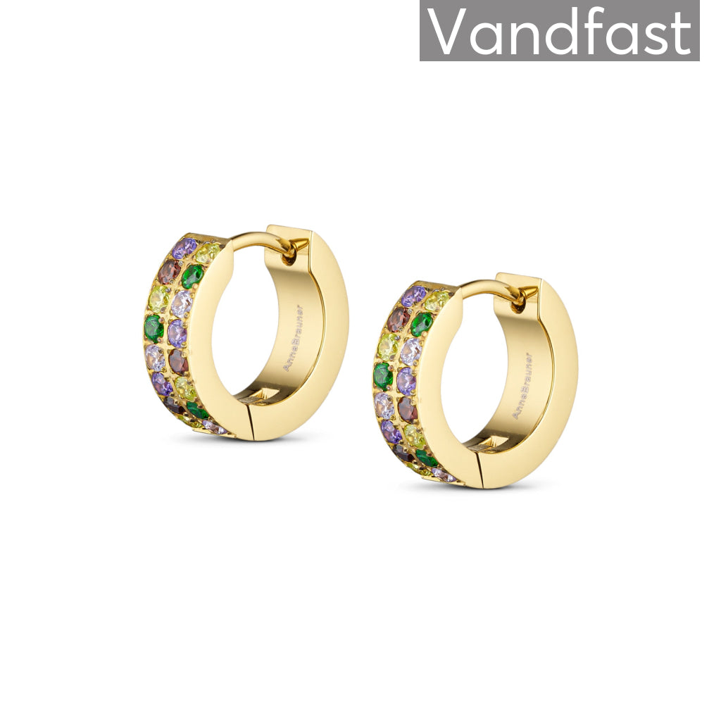 Annebrauner Creole Double Line Purple Green Mix 18k Guldbelagt