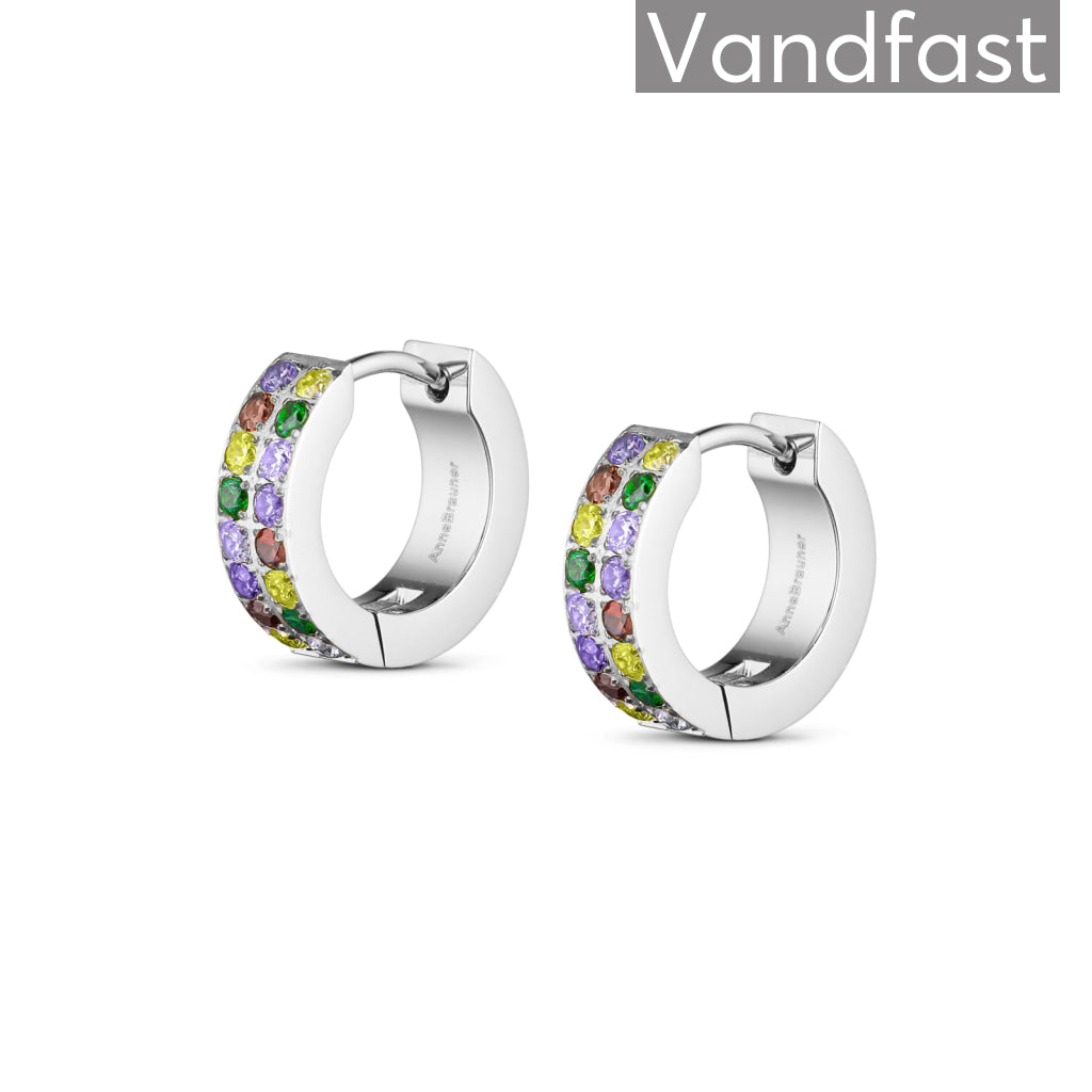 Annebrauner Creole Double Line Purple Green Mix øreringe