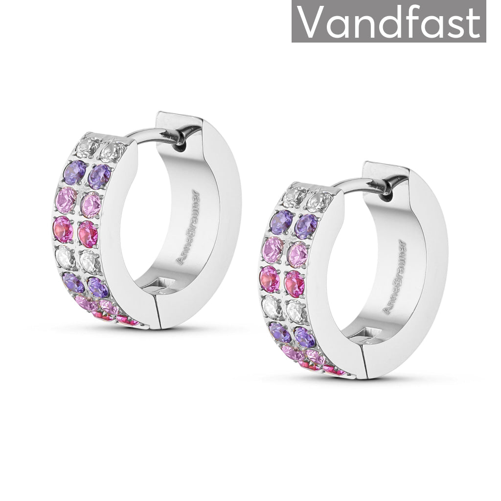 Annebrauner Creole Double Line Rose Violet Mix øreringe