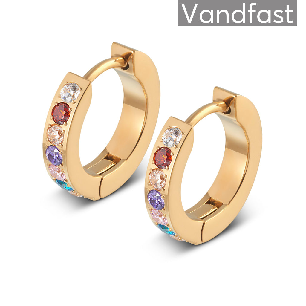 Annebrauner Creole Line Multicolor øreringe 18k Guldbelagt