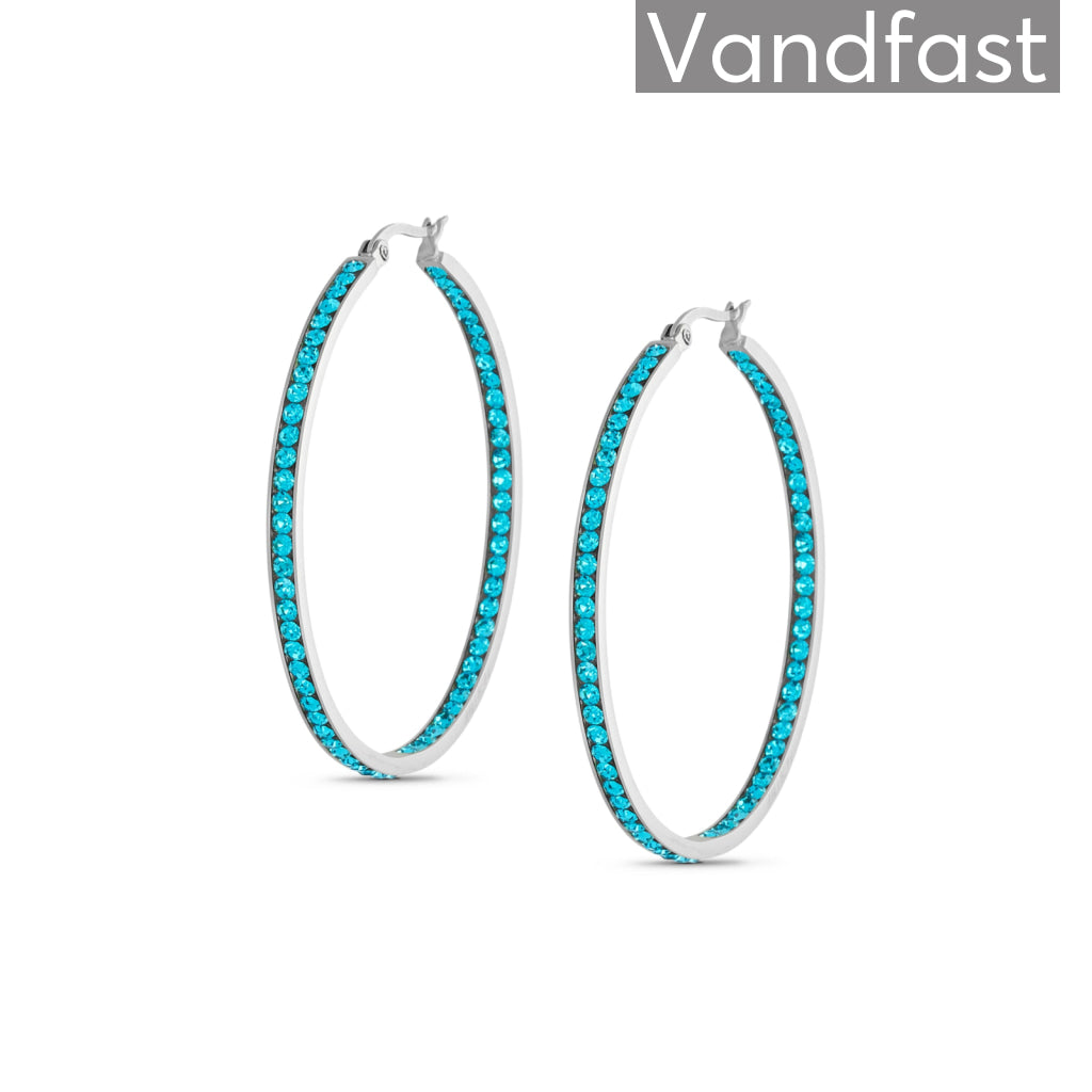 Annebrauner Creole Thin Big Blue Topaz øreringe