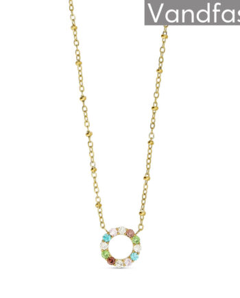 Annebrauner Dreamy Multicolor Circle Halskæde 18k Guldbelagt