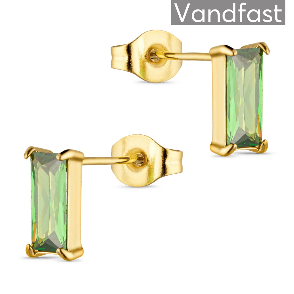 Annebrauner Empress 4x8mm  -green øreringe 18k Guldbelagt