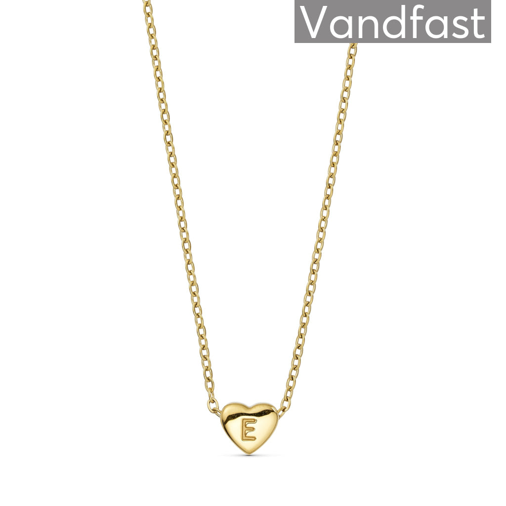 Annebrauner Heart Letter Halskæde 18k Guldbelagt