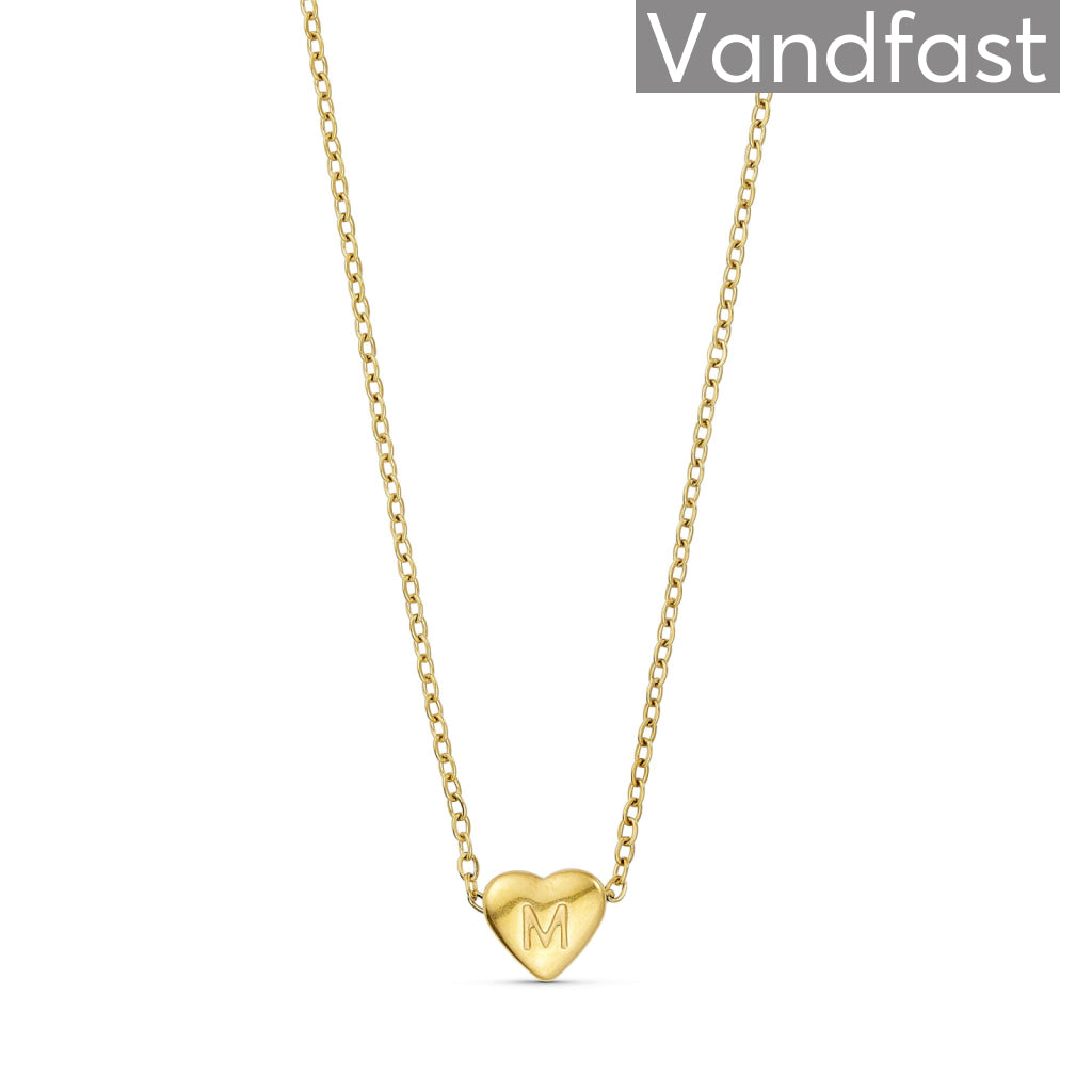 Annebrauner Heart Letter Halskæde 18k Guldbelagt
