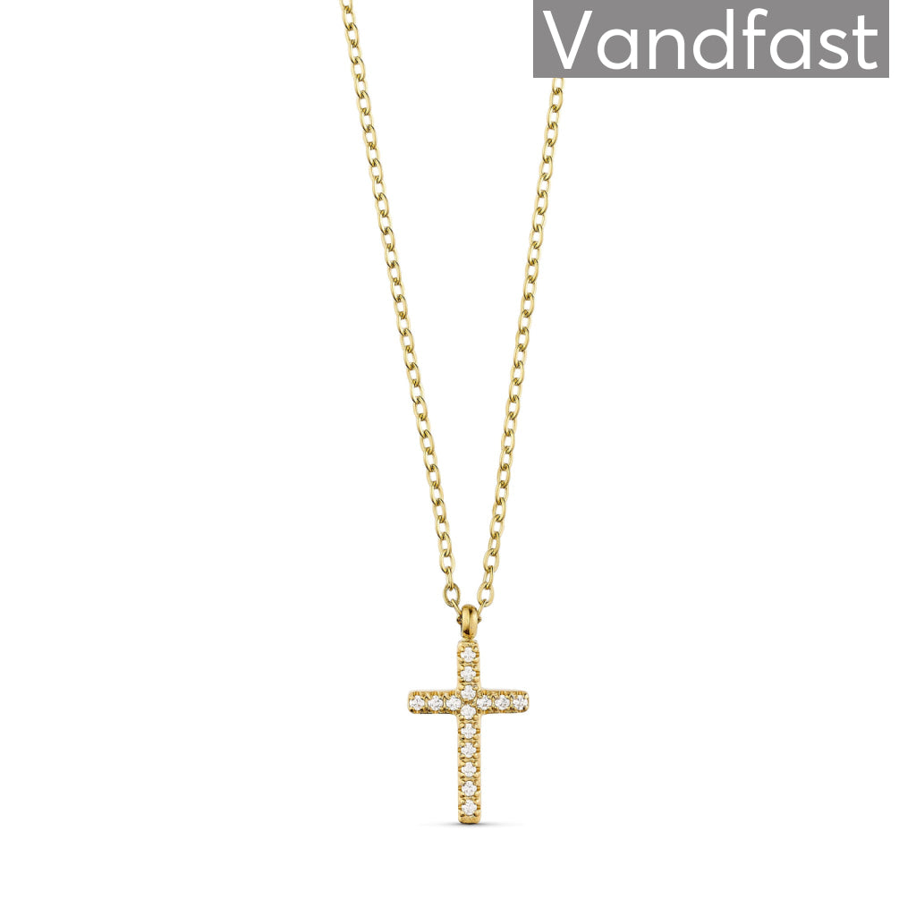 Annebrauner Luxury Cross Halskæde 18k Guldbelagt