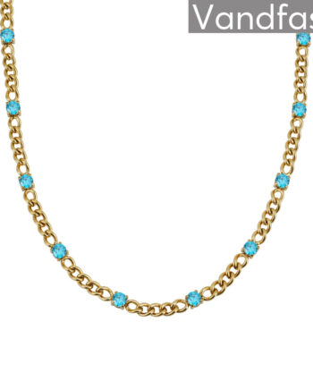 Annebrauner Panzer Aquamarine Halskæde 18k Guldbelagt