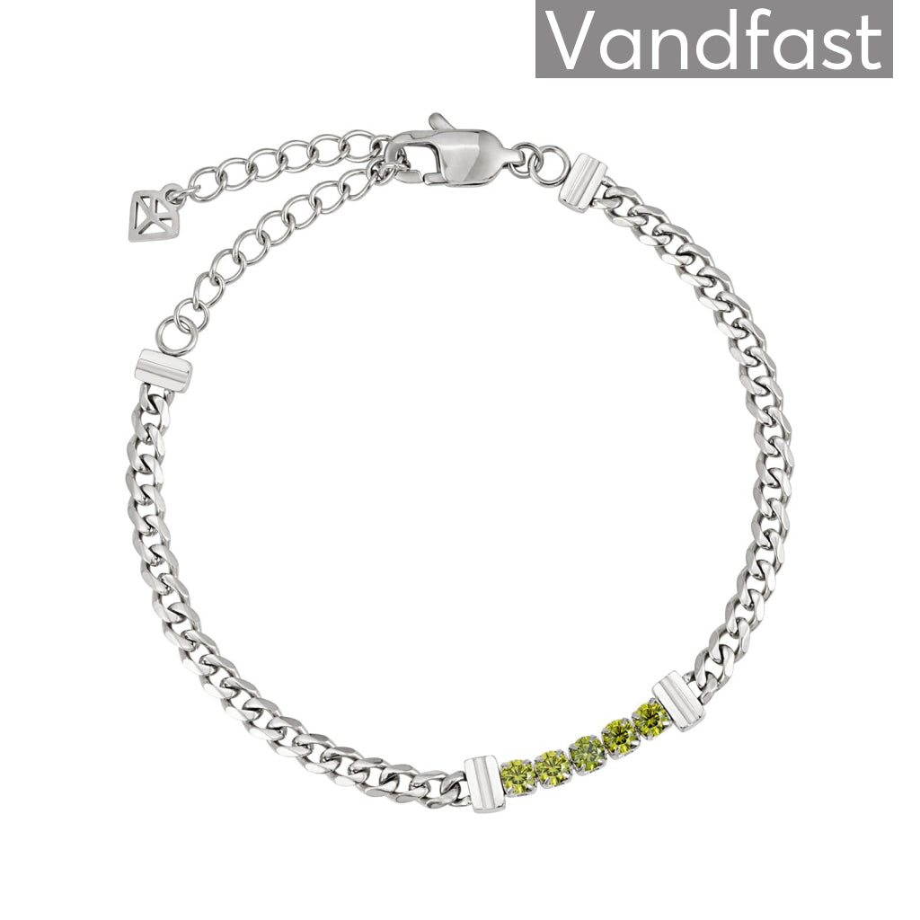 Annebrauner Panzer Tennis Peridot Armbånd