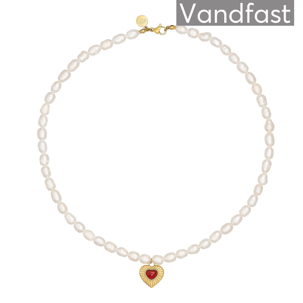 Annebrauner Pearl Heart Limited Edition Halskæde 18k Guldbelagt