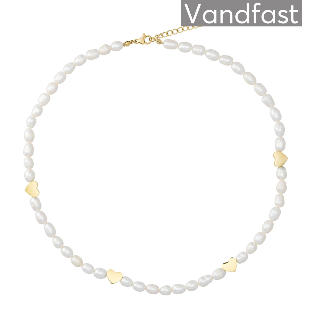 Annebrauner Pearl Love Halskæde 18k Guldbelagt