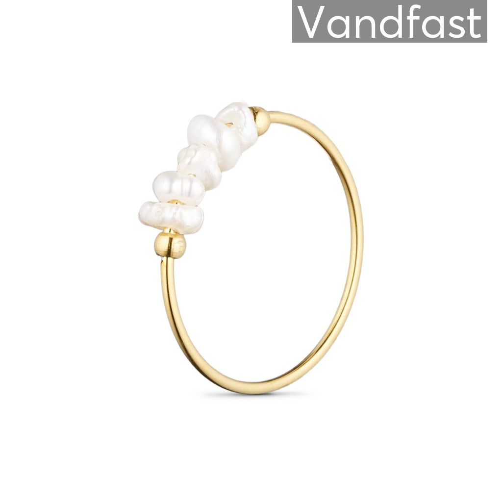 Annebrauner Pearl Ring 18k Guldbelagt 44